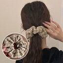 シュシュ ツイード柄 ヘアアクセサリー シンプル オフィス パイピング 上品 ヘアアクセ 秋冬 レディース 大人っぽい かわいい おしゃれ プレゼント jtl0...