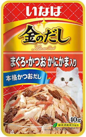 乐天商城 - 【いなばペット】金のだしパウチ　まぐろ・かつお　かにかま入り　40gx96個（ケース販売）　TCR-158