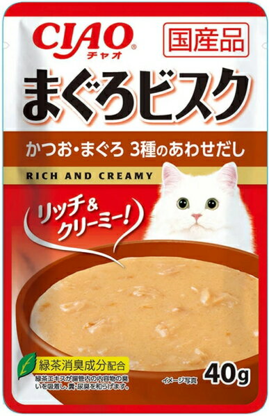 乐天商城 - 【いなばペット】チャオ　まぐろビスク　かつお・まぐろ　3種のあわせだし　40gx96個（ケース販売）IC-358