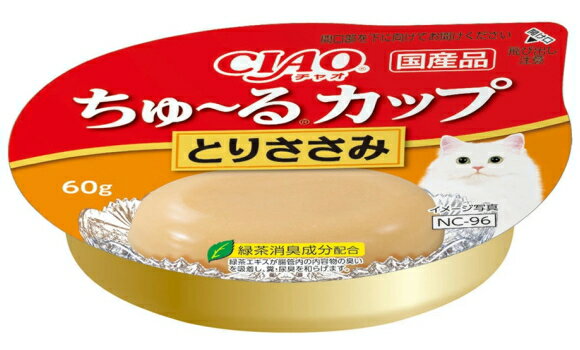 乐天商城 - 【いなばペット】チャオ　ちゅ～るカップ　とりささみ　60gx48個（ケース販売）NC-96