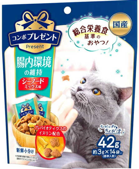 乐天商城 - 【日本ペット】コンボ　プレゼント　キャット　おやつ　腸内環境の維持　シーフードミックス味　42gx30個（ケース販売）