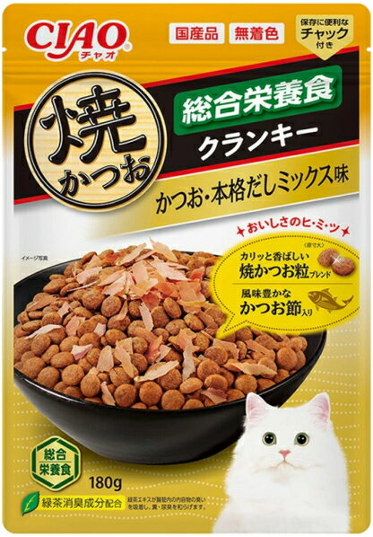 乐天商城 - 【いなばペット】焼かつおクランキー　かつお節入り　かつお・本格だしミックス味　180g　P-493