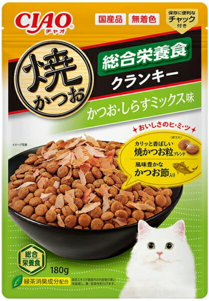 乐天商城 - 【いなばペット】焼かつおクランキー　かつお節入り　かつお・しらすミックス味　180gx24個（ケース販売）　P-492