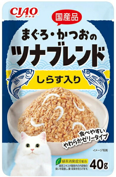 Other Wet Food - 【いなばペット】チャオ　まぐろ・かつおのツナブレンドパウチ　しらす入り　40gx96個（ケース販売）　IC-593