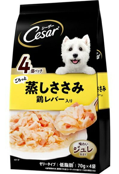 乐天商城 - 【マースジャパン】シーザー　ごろっと蒸しささみ　鶏レバー入り　70gx4袋x36個（ケース販売）