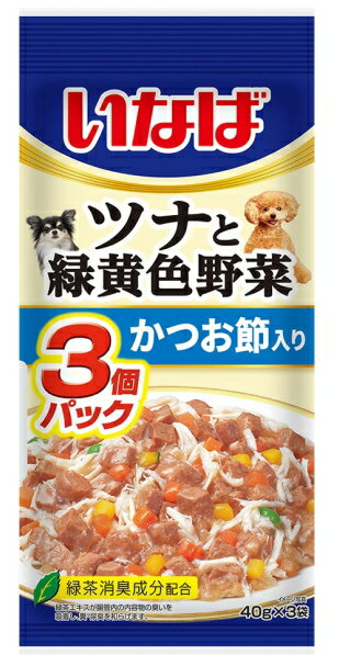 乐天商城 - 【いなばペット】いなば　ツナと緑黄色野菜　かつお節入り　40gx3袋x16個（ケース販売）　QDR-118