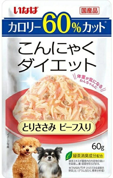 乐天商城 - 【いなばペット】こんにゃくダイエット　とりささみ　ビーフ入り　60gx96個（ケース販売）　DRP-18