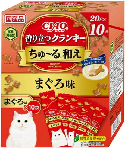乐天商城 - 【いなばペット】チャオ　香り立つクランキーちゅ～る和え　まぐろ味　20gx10袋x12個（ケース販売）　P-481