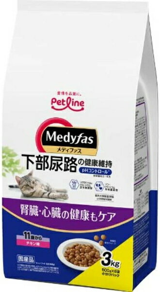 乐天商城 - 【ペットライン】メディファス　11歳から　チキン味　3kgx4個（ケース販売）　MFD-52