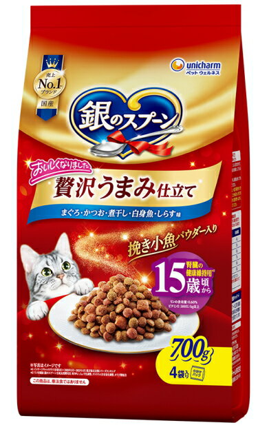 【商品説明】 お魚のうまみをたっぷり閉じ込めた粒に、天然小魚やかつお節、まぐろフリーズドライをミックスしたバラエティ豊かなおいしさ。独自の食物繊維配合技術で、お腹の中で粒がすばやくふやけて崩れるので、ドライフードを粒のまま吐き戻すことを軽減します。毛づくろい等で飲み込んでしまった毛の排泄を助けるために、食物繊維を配合・噛まずに粒のまま飲み込んだり、1回に食べる量が多い猫ちゃんにおすすめ。 【原材料】 穀類(トウモロコシ、コーングルテンミール、小麦粉、パン粉)、肉類(ポークミール、ビーフミール、チキンミール、チキンエキス)、動物性油脂、魚介類(フィッシュエキス、フィッシュミール、煮干パウダー、かつお節、まぐろミール、かつおミール、白身魚ミール、乾燥シラス)、豆類(大豆)、セルロースパウダー、糖類(オリゴ糖)、酵母、酵母エキス、ミネラル類(カルシウム、塩素、コバルト、銅、鉄、ヨウ素、カリウム、マンガン、ナトリウム、リン、亜鉛)、調味料、ビタミン類(A、B1、B2、B6、B12、C、D、E、K、コリン、ナイアシン、パントテン酸、ビオチン、葉酸)、着色料(二酸化チタン、赤色102号、赤色106号、黄色4号、黄色5号)、アミノ酸類(タウリン)、酸化防止剤(ミックストコフェロール、ハーブエキス) 【成分値】 たんぱく質30.0％以上、脂質16.0％以上、粗繊維3.0％以下、灰分7.0％以下、水分10.0％以下お魚の旨みをギュッと粒に閉じ込めた猫用総合栄養食！
