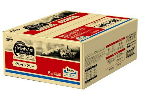 【商品説明】 「下部尿路の健康維持」に加え「腎臓の健康維持」や「食物アレルゲンケア」など、様々なニーズに対応しする「メディファスアドバンス」。日本の猫の舌が一番覚えているフィッシュ味で、シリーズ内でも屈指の嗜好性。フラクトオリゴ糖、繊維源（セルロース）配合で、健康な便通と便臭に配慮。尿pH設計値6.2～6.5。マグネシウム含有量0.09%（標準値） 【原材料】 肉類（ミートミール、チキンミール）、豆類（脱脂大豆、おから）、油脂類（動物性油脂）、魚介類（フィッシュミール:DHA・EPA源、フィッシュエキス）、セルロース、糖類（フラクトオリゴ糖）、β-グルカン、シャンピニオンエキス、加工でん粉、ビタミン類（A、D3、E、K3、B1、B2、パントテン酸、ナイアシン、B6、葉酸、ビオチン、B12、コリン）、ミネラル類（カルシウム、リン、ナトリウム、カリウム、塩素、鉄、コバルト、銅、マンガン、亜鉛アミノ酸複合体、亜鉛、ヨウ素）、アミノ酸類（メチオニン、トリプトファン、タウリン）、酸化防止剤（ローズマリー抽出物、ミックストコフェロール） 【成分値】 たんぱく質32.0%以上、脂質16.0%以上、粗繊維7.5%以下、灰分12.0%以下、水分10.0%以下猫の下部尿路の健康を維持するキャットフード！