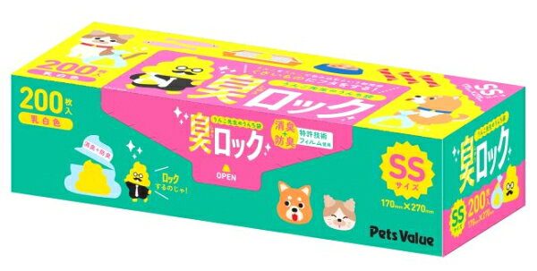 【商品説明】 圧倒的にニオわない。特許取得の「防臭＋消臭」ダブル機能 「うんこ先生のうんち袋」は、特許取得の高機能フィルム Filmics Shu-Lock を採用した、これまでにない防臭・消臭性能を備えたうんち処理袋です。 医薬品包装にも使われる高機能原料を使用し、ペットの排泄物特有の強いニオイをしっかり閉じ込めます。袋サイズ：170x270（mm） 【原材料】 ポリエチレン他防臭・消臭性能を備えた圧倒的にニオわないうんち袋！