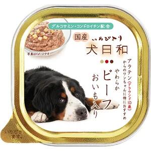 乐天商城 - 【わんわん】犬日和トレイ　やわらかビーフ　おいも入り　アラウンド10歳　100gx96個（ケース販売）