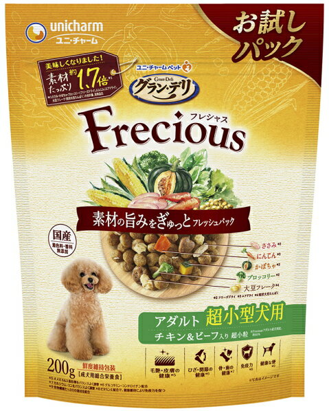 乐天商城 - 【ユニチャーム】グランデリ　フレシャス　アダルト成犬用　超小型犬用　チキン&ビーフ入り　200gx18個（ケース販売）