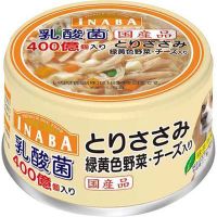 【いなばペット】INABA缶　乳酸菌　とりささみ　緑黄色野菜・チーズ入り　80gx48個（ケース販売）