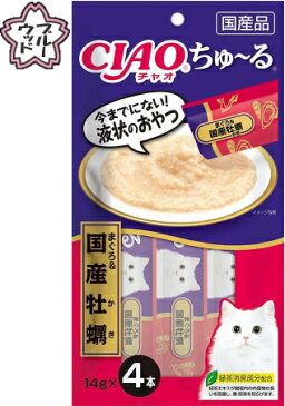 【いなばペット】チャオちゅ〜る まぐろ&国産牡蠣 14gx4本