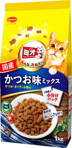 【日本ペット】ミオドライミックス　かつお味　1kgx10個（ケース販売）