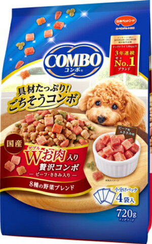 【日本ペット】コンボ　ドッグ　Wお肉入り　720g