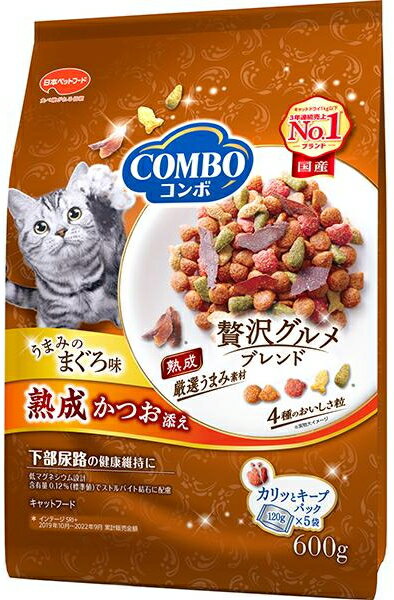 【日本ペット】コンボ　キャット　まぐろ味・熟成かつお添え　600g