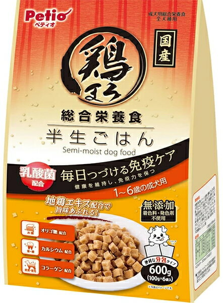 乐天商城 - 【ペティオ】鶏まろ　総合栄養食　半生ごはん　1～6歳の成犬用　600gx12個（ケース販売）
