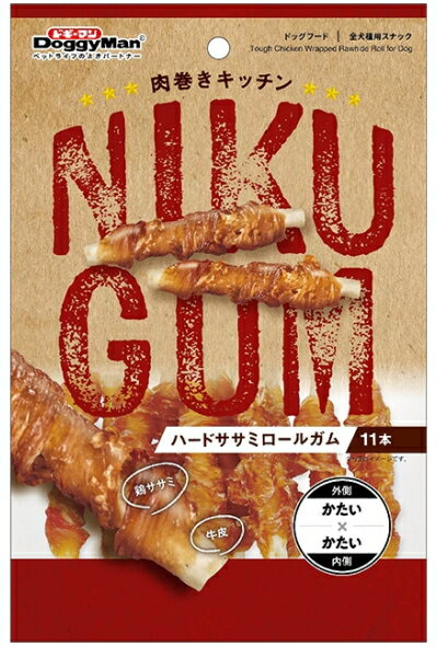 乐天商城 - 【ドギーマンハヤシ】肉巻きキッチン　ハードササミロールガム　11本x48個（ケース販売）