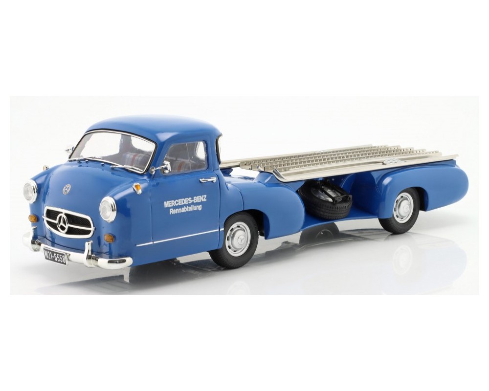 樂天商城 - WERK 83 1/18 メルセデスベンツ トランスポーター ブルーワンダー 1955 積載車 MERCEDES-BENZ Blue Wonder 【国内在庫品】