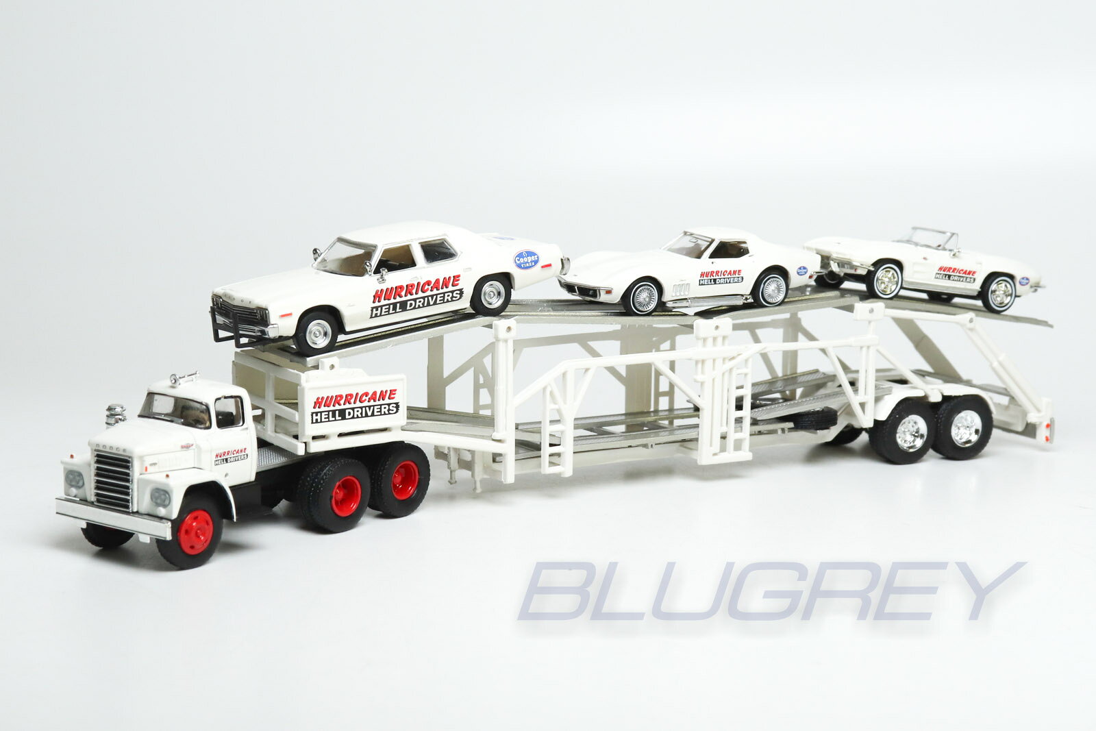 樂天商城 - ブレキナ 1/87 ダッジ 積載車 + シボレー コルベットC2/C3/ダッジ モナコ セット Dodge Autotran Hurricane Hell Drivers Brekina 【国内在庫品】
