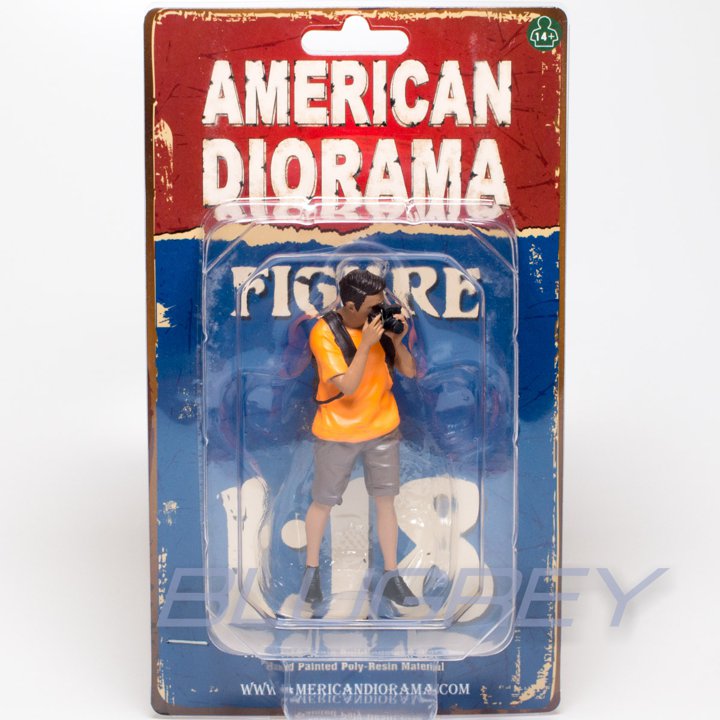 アメリカン ジオラマ 1/18 フィギア カーミート 2 カメラマン 男性 American Diorama 1/18 Figures Car Meet 2