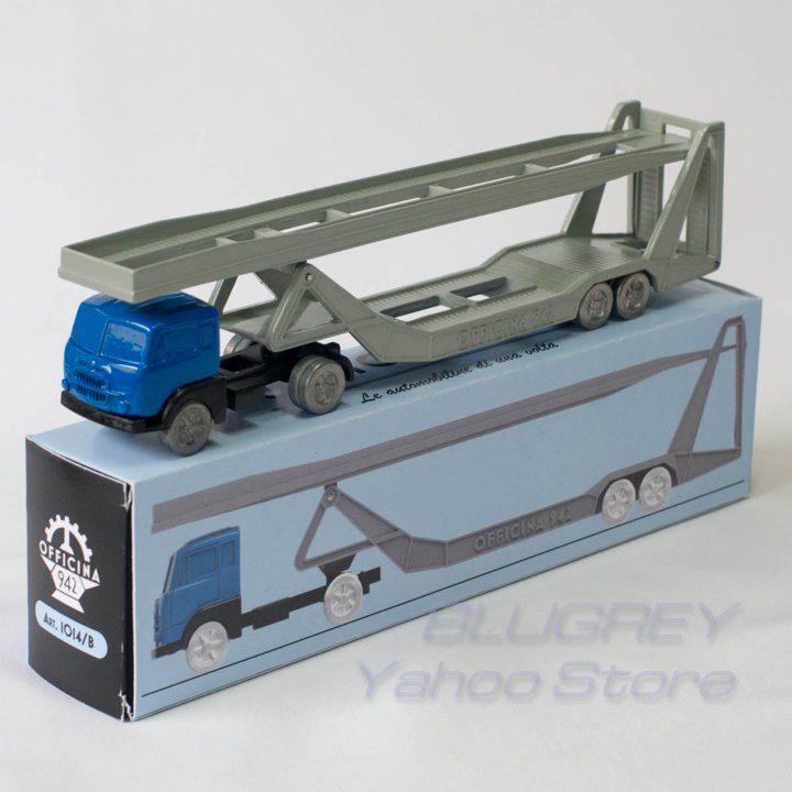 【国内在庫品】OFFICINA-942 1/76 Bisarca Fiat 682 T2 (1955) オフィチーナ 942 ビサルカ フィアット 682 T2 ブルー 積載車