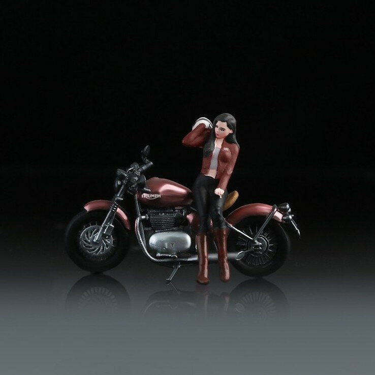 Rakuten - MoreArt 1/64 トライアンフ ボバー & ライダーガール フィギュア Triumphal BOBBER Motorcycle Doll Set 【国内在庫品】