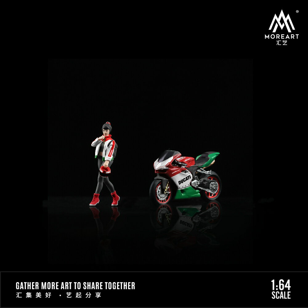 Rakuten - MoreArt 1/64 ドゥカティ & ライダーガール フィギュア トリコロール Ducati Flower Motorcycle Doll Set 【国内在庫品】