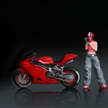 MoreArt 1/64 ドゥカティ & ライダーガール フィギュア レッド Ducati RED Motorcycle Doll Set 