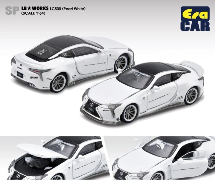 エラカー 1/64 リバティーウォーク レクサス LC500 パールホワイト Era Car LEXUS LB Works LC500