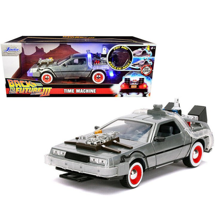 JADA TOYS 1/24 バック・トゥー・ザ・フューチャー パート3 デロリアン ライトアップ BACK TO THE FUTURE PART III DELOREAN 32166 ミニカー ダイキャスト ジャダトイズ 映画