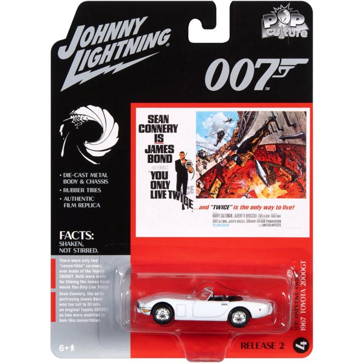 Johnny Lightning 1/64 ボンドカー 1967 Toyota 2000GT ホワイト ”007は二度死ぬ” ジェームズ ボンド James Bond JLSP125