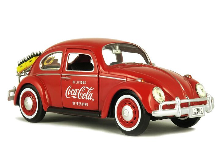 【国内在庫品】MOTOR CITY 1/24 コカ・コーラ フォルクスワーゲン ビートル ボトルケース2個付き Volkswagen Beetle COCA-COLA 424067