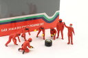 アメリカン ジオラマ 1/43 ピットクルー セットIII レッド フィギア 7体セット American Diorama Pit Crew Metal Figures Set