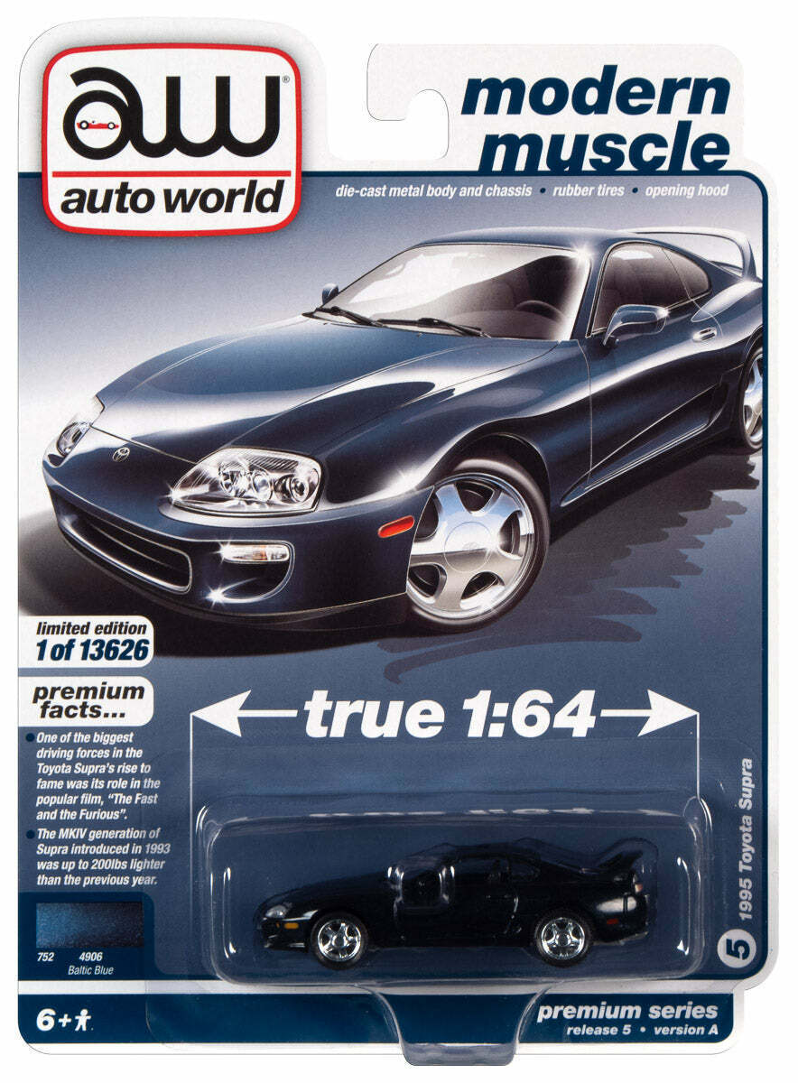 autoworld 1/64 トヨタ スープラ A80 1995 ダークブルー Toyota Supra ミニカー