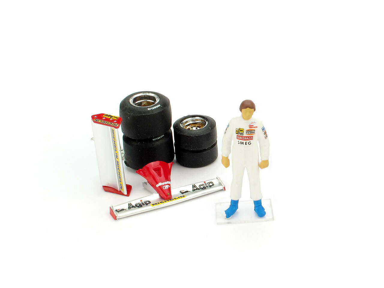 ブルム 1/43 ジル・ヴィルヌーブ フィギア +フェラーリ 126CK アクセサリー 1981 BRUMM Ferrari GILLES VILLENEUVE CH01T