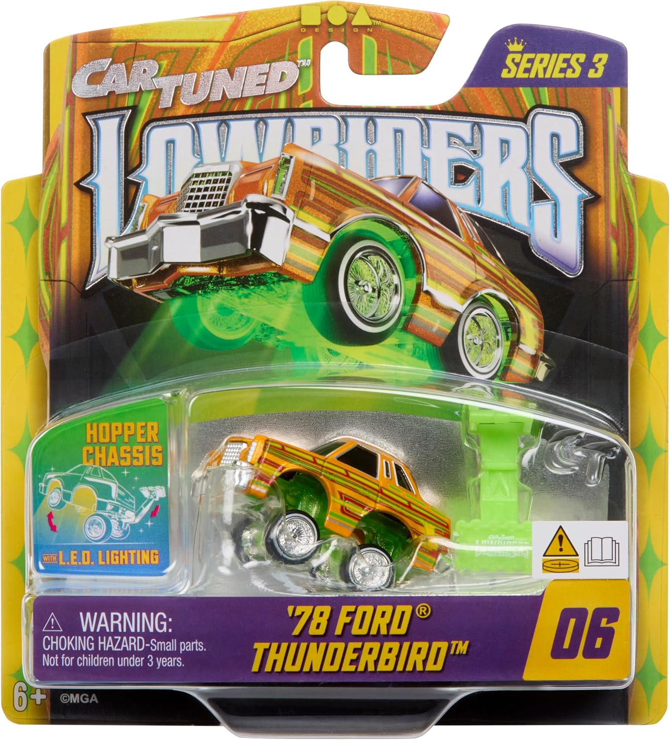 CarTuned 1/64 ローライダー シリーズ3-6 フォード サンダーバード 1978 LEDネオン ホッパーシャーシ Lowriders SHOW GLOW　
