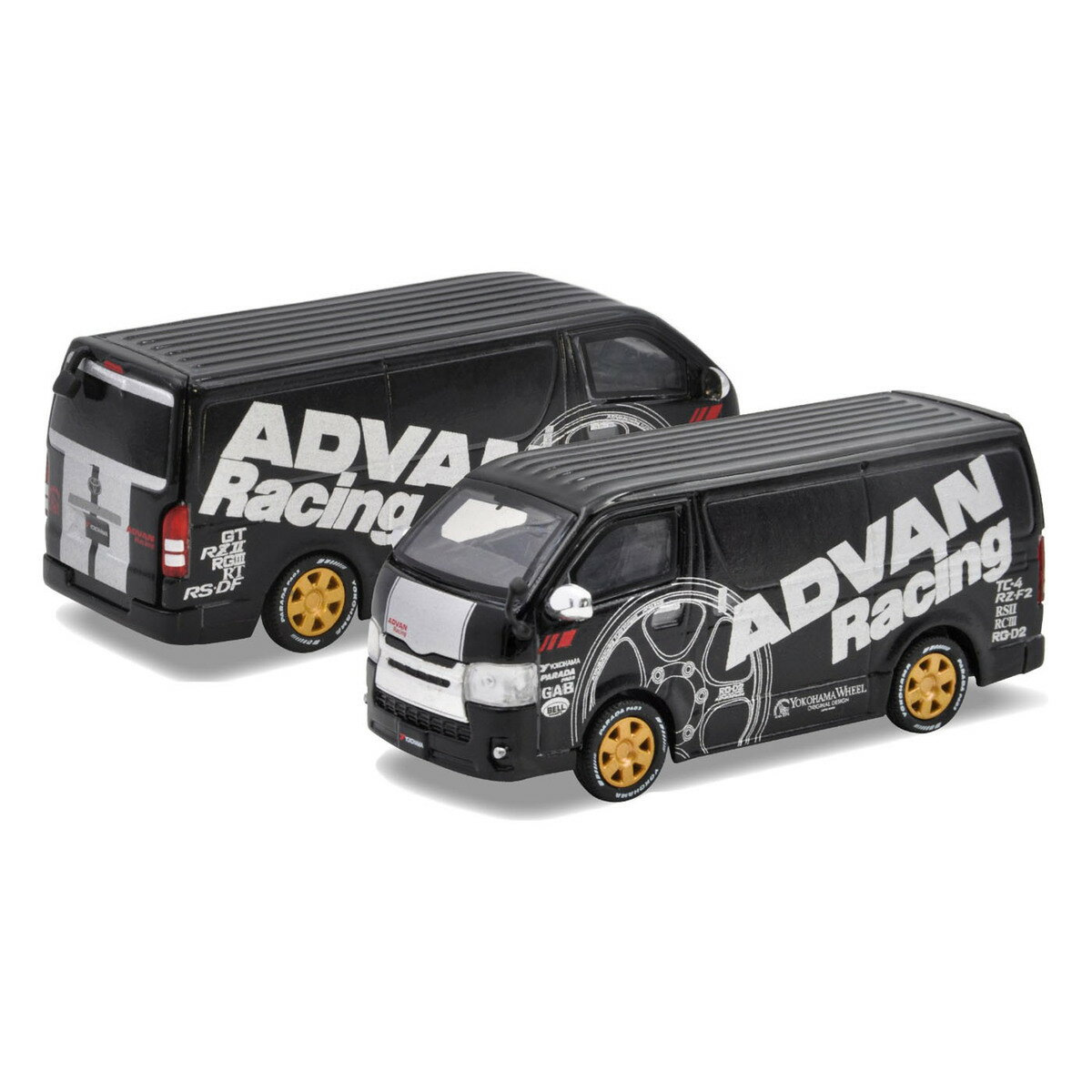 エラカー 1/64 トヨタ ハイエース アドバン レーシング リバリー Hiace Advan Racing Livery