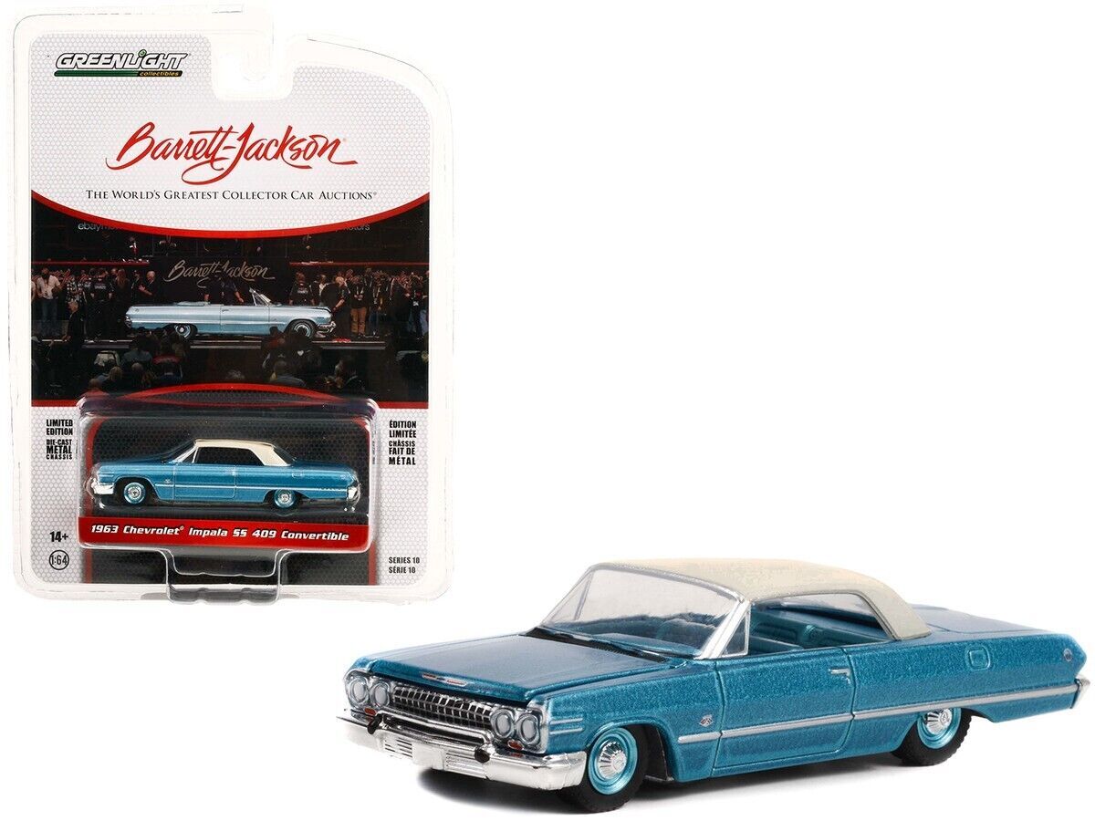 グリーンライト 1/64 シボレー インパラ SS 409 コンバーチブル ブルー GREENLIGHT Barrett-Jackson Ser 10 Chevrolet Impala