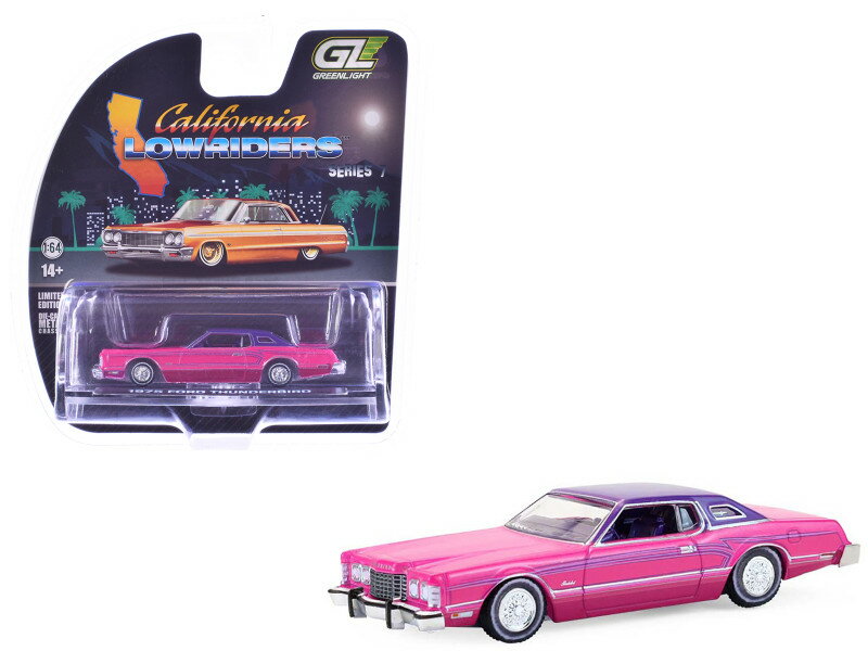 【国内在庫品】グリーンライト 1/64 フォード サンダーバード 1975 ローライダー ピンク Greenlight Ford Thunderbird Low...