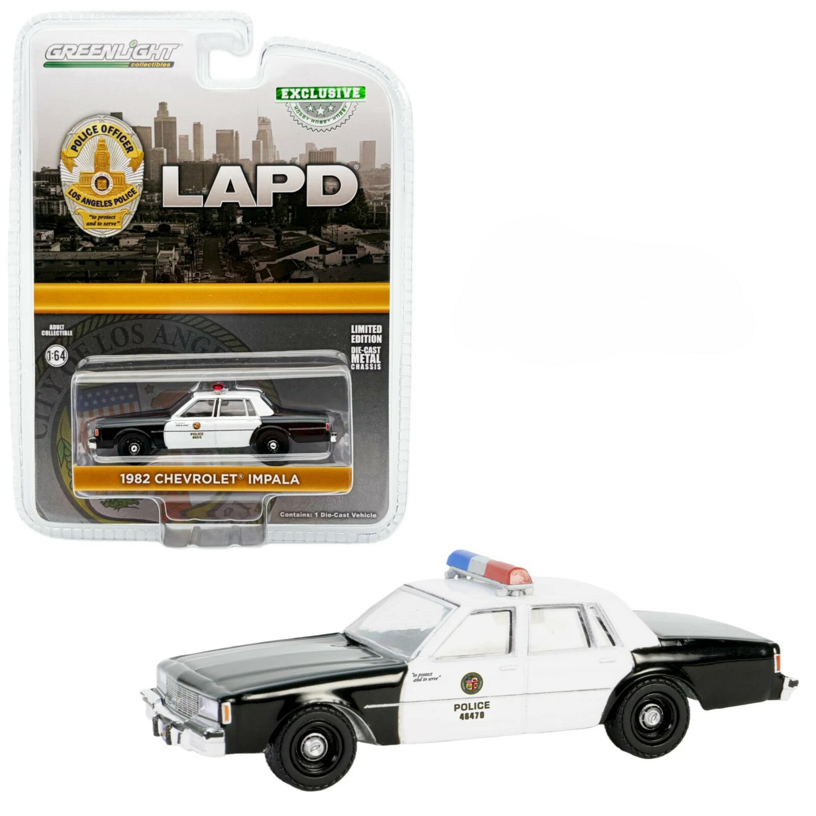樂天商城 - グリーンライト 1/64 シボレー インパラ 1982 LAPD パトカー ポリス Greenlight Chevrolet Impala Los Angeles Police Department 【国内在庫品】