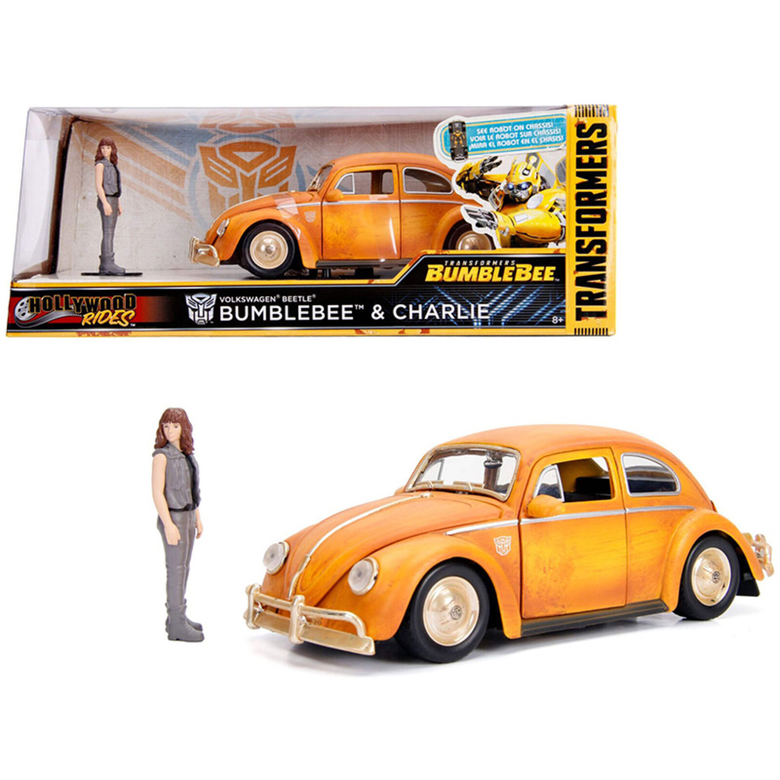 JADA TOYS 1/24 トランスフォーマー バンブルビー フォルクスワーゲン ビートル チャーリーフィギア TRANSFORMERS Beetle ミニカー ダイキャスト ジャダトイズ