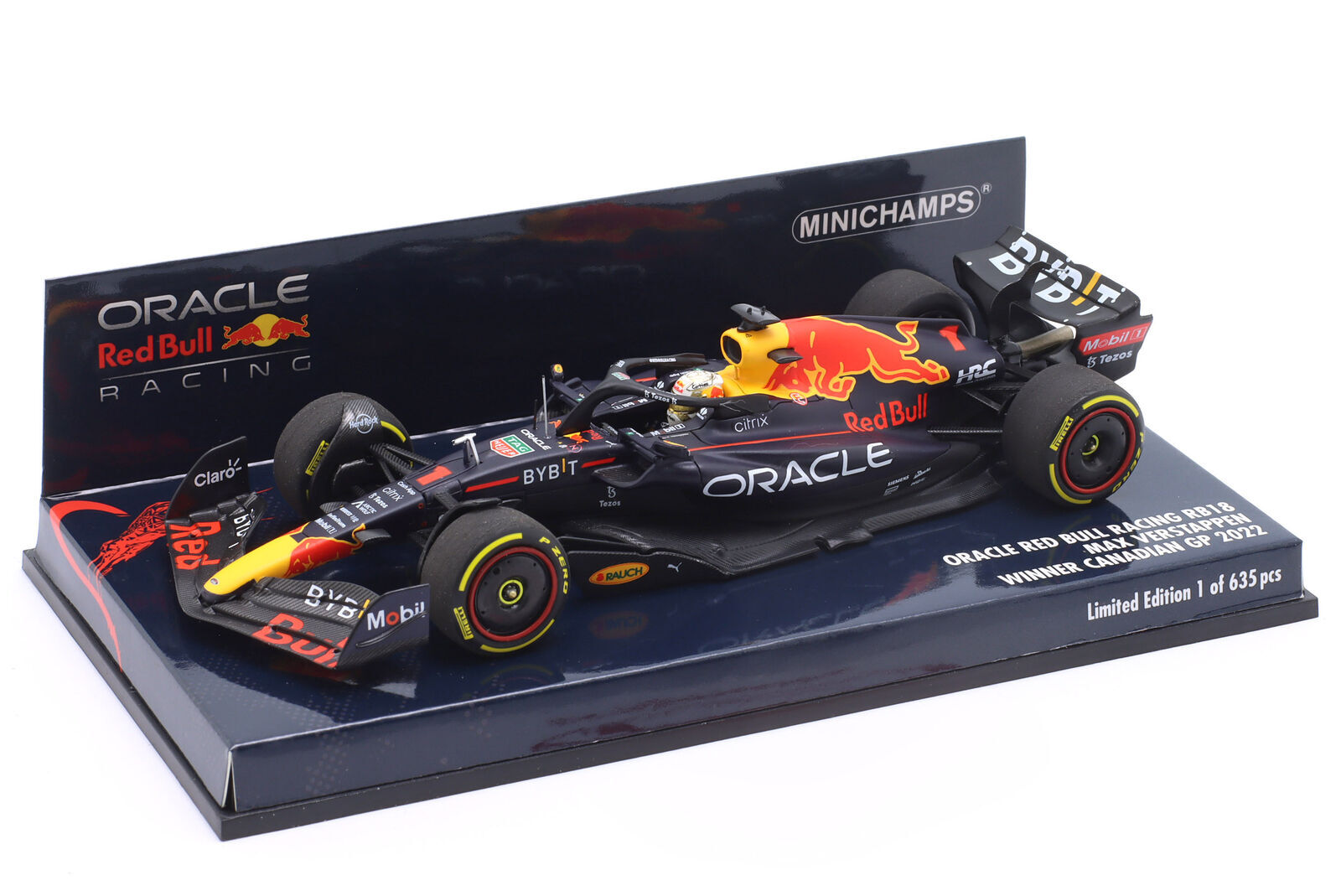 ミニチャンプス 1/43 レッドブル F1 RB18 #1 フェルスタッペン カナダGP 2022 優勝 MINICHAMPS RED BULL 限定635台 ミニカー