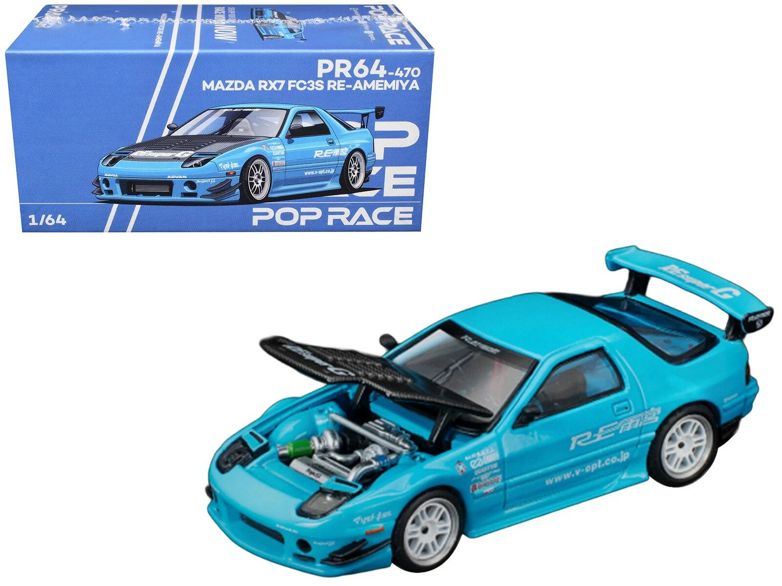 POP RACE 1/64 マツダ RX-7 (FC3S) RE:雨宮 ブルー Mazda RE-Amemiya 東京オートサロン2026限定　