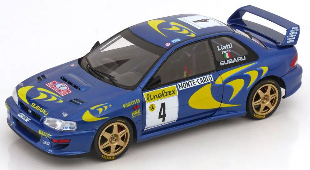 ソリド 1/18 スバル インプレッサ 22B モンテカルロラリー 1997 #4 SOLIDO SUBARU Impreza Liatti / Pons ミニカー フランス SOLIDO ミニカー ダイキャスト モデルカー 【仕様】・スケール：1/18・ダイキャスト・ドア開閉・ステアリング可動・品番：S1807405【注意】・製造時の塗装ムラ・ブツ・傷・はみ出し・デカールのズレ・浮き・欠け・ボンドのはみ出し・部品のズレ・タイヤの浮きなど、 メーカーによって差はありますが量産モデルはある程度許容されています。個体差による返品・交換はお受けできませんのでご了承ください。・ブリスター、台紙、外箱には輸送に伴うスレやヨレ、汚れ、変形などがある場合があります。パッケージの細かなダメージを気にされる方はご注文をお控え下さい。・パッケージの仕様/デザインは異なる場合があります。・商品は撮影や検品のため一度開封している場合があります。・お使いのパソコンのモニターの発色具合により実際のものと色が異なる場合がございます。 5