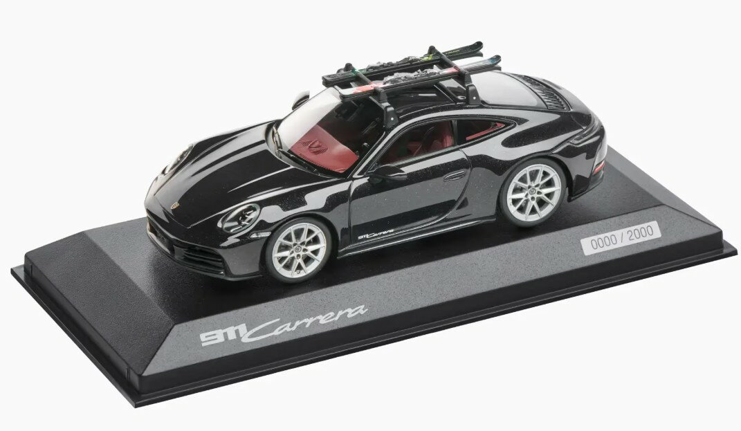 樂天商城 - ディーラーモデル 1/43 ポルシェ 911 (992.2) カレラ スキー ブラック Porsche 911 Carrera Coupe with ski 限定2000台 【国内在庫品】
