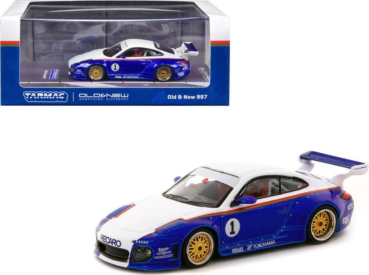 ターマックワークス 1/64 オールドアンドニュー ポルシェ 911 997 ブルー/ホワイトTarmac Works Old & New PORSCHE